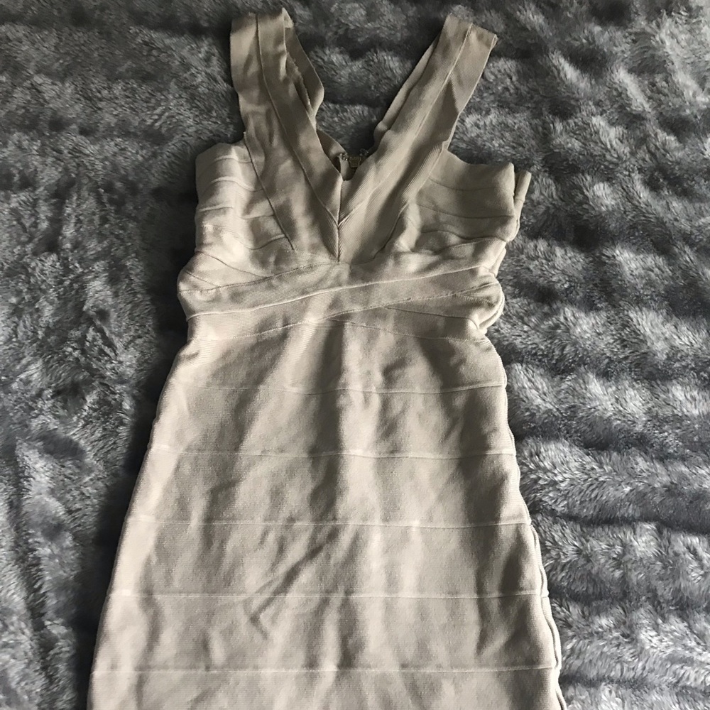 Beige Bodycon Dress